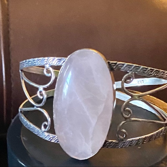 Mother Earth Jewelry Jewelry - Rose Quartz & Sterling Siver Handcrafted Bracelet Size 7 1/2-8 1/2